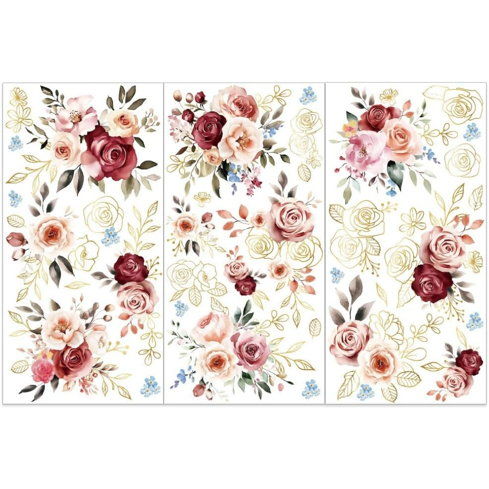 Embellishment Crafts - 3 pezzi/set rose acquerello strofinare su