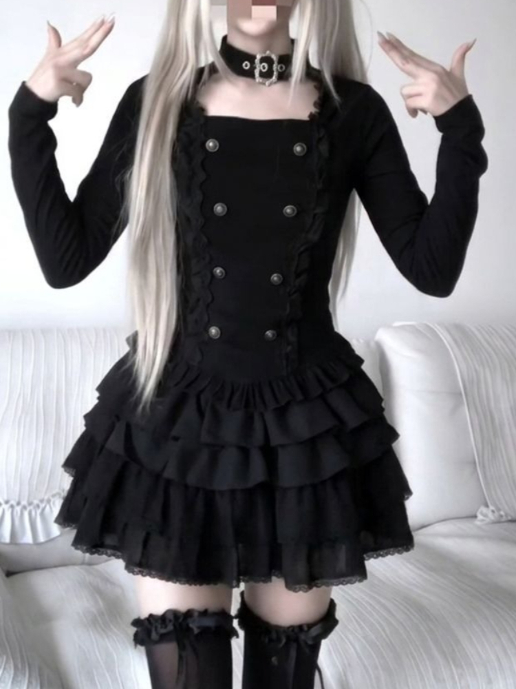 Set Gotico Harajuku Lolita 2 P - Elastic Lace Trim recensione e prezzo